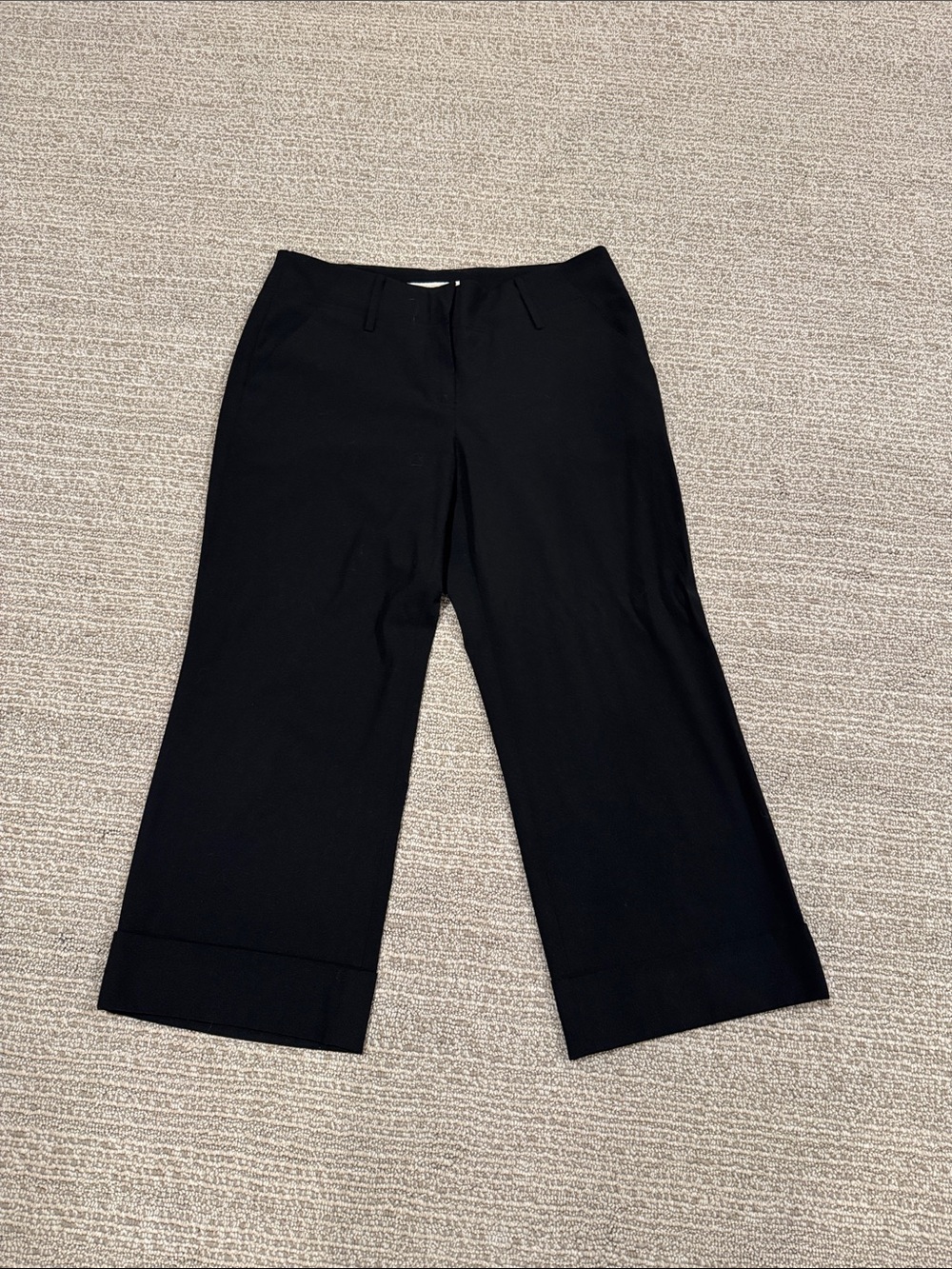 MICHAEL Michael Kors Black Wide-Leg Cropped Trousers